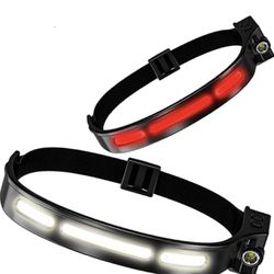 Headlamp Rechargeable 2PCS, 230° Wide Beam Head Lamp LED with Motion Sensor for Adults