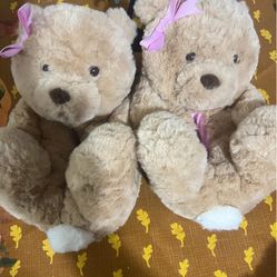 Wonder, nation, teddy bear, cozy girls slip on  plush teddy bear slippers size 11/12 last one