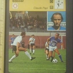 1978 Sportscaster Claude Papi Soccer SC Bastia Corsica Photo Large Over-sized Card HTF Collectible Vintage Italy