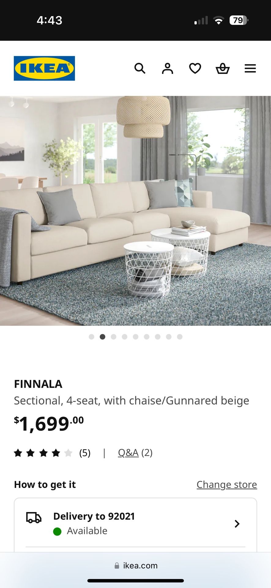 IKEA Sectional Couch