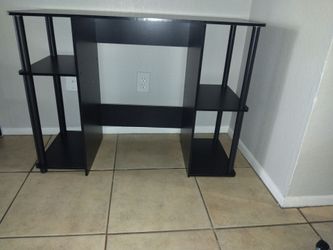 Black Computer Desk with Side Shelves 20$