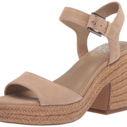 Vince Camuto Women's Ranneli Espadrille Sandal Wedge 9.5 Tortilla