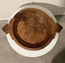 Hand Carved Dough Bowl Rustic Wood
