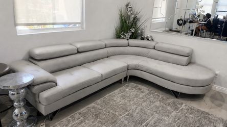 Faux leather L shaped couch