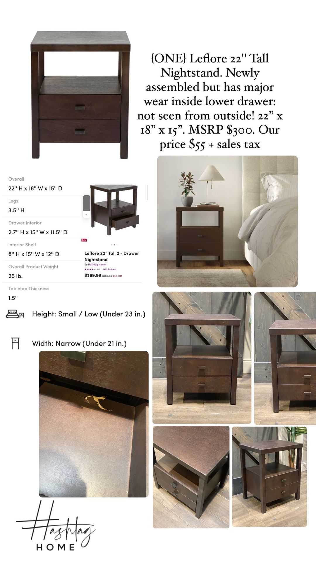Leflore 2 2024 drawer end table