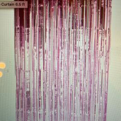 Backdrop Metallic Pink Fringe $10