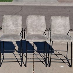 3 Gray Kitchen Bar Chairs/ $25.00 Each