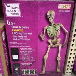 HOME DEPOT 6.5 ft. Grave & Bones Halloween Animated LED App Controlled Ultra Skelly