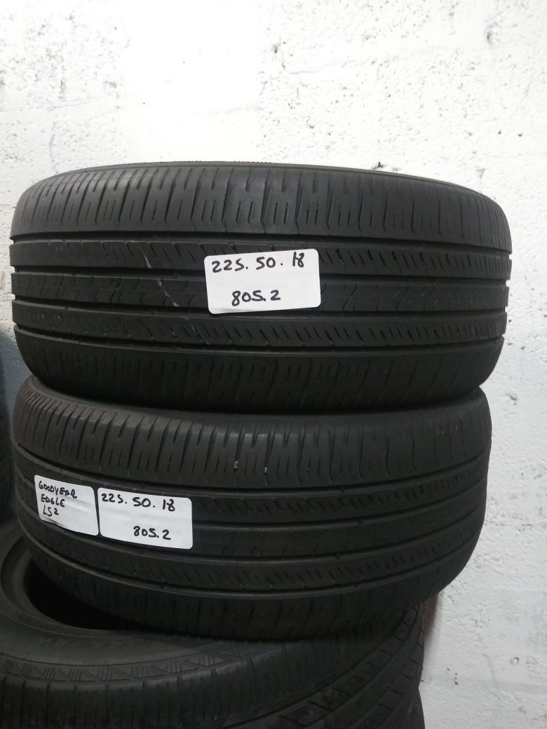 225/50R18 GOODYEAR EAGLE LS2 GRAND TOURING 95H 225 50 18 USED PAIR