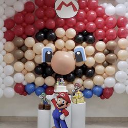 Super Mario Theme Balloon Garland Setup Birthday 