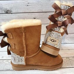 Custom UGG Bailey Bow II Bling
