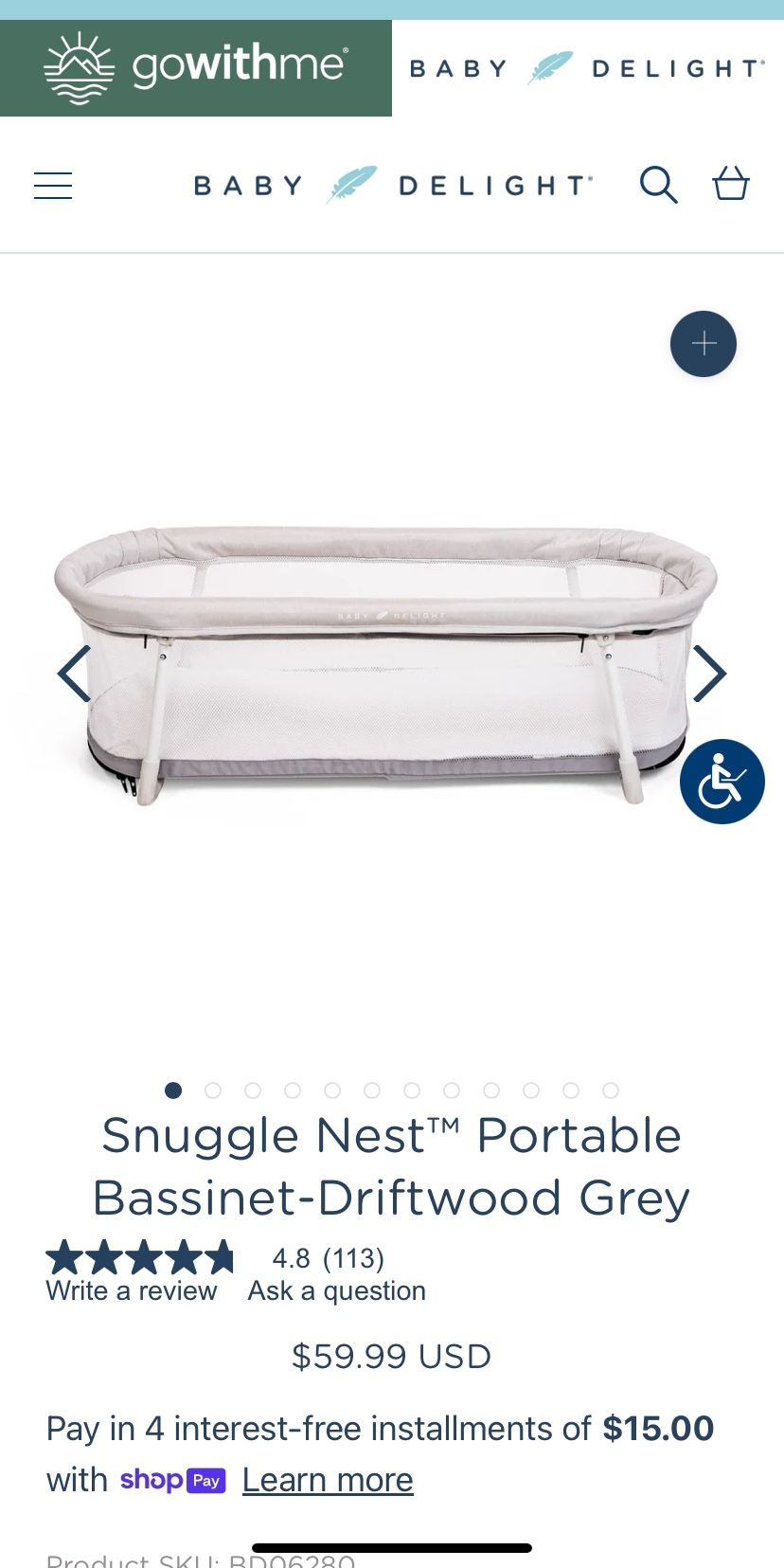 Snuggle Nestâ„¢ Portable Bassinet