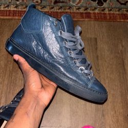 Leather blue balenciaga Trainers 