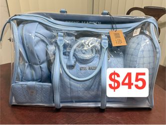 NWT Steve Madden 6 Piece Set Crossbody Purse Backpack Pillow Clear Travel Bag