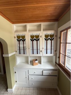 Stained glass cabinet windows