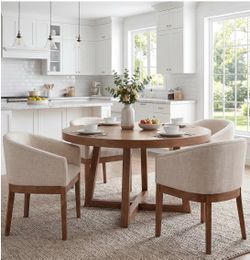 Upholstered Dining Chairs Set of 4 Modern Linen Dining Room Chairs