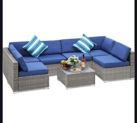 Brand new patio furniture set free additional coffee table with purchase brand new 7-piece outdoor sofa set ☑️✅🆕
