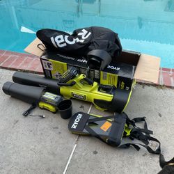Ryobi 40 Volt Blower Vacuum Kit With 2 4.0 Battery And Charger 