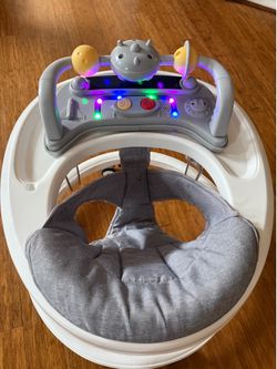 Baby walker with Adjustable Height, Music Tray, Detachable Seat, Mute Wheels, Anti-Rollover
