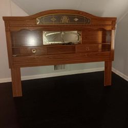 King Size Bed Frame With Dresser mirror $150