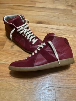 Maison margiela burgundy red shoes