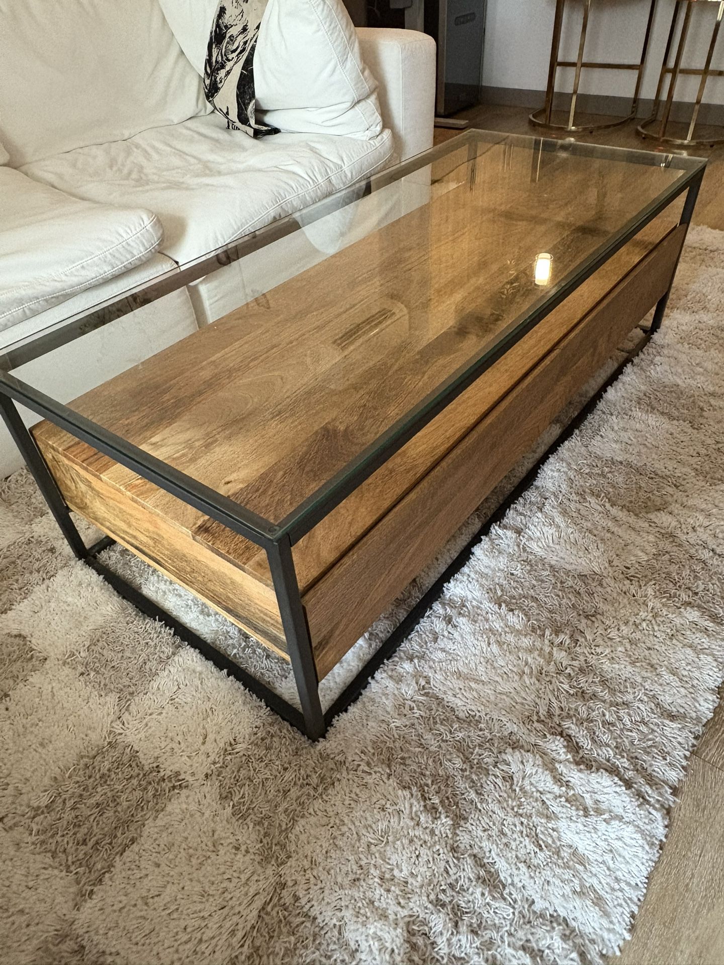 West Elm Coffee Table - Box Frame With Storage
