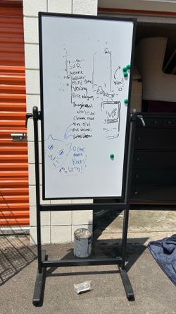 Magnetic Mobile White Board,Double Sided Dry Erase Board on Wheels for Home Office L24”*H74”(address in description)  👇delivery 🚚 available within 1
