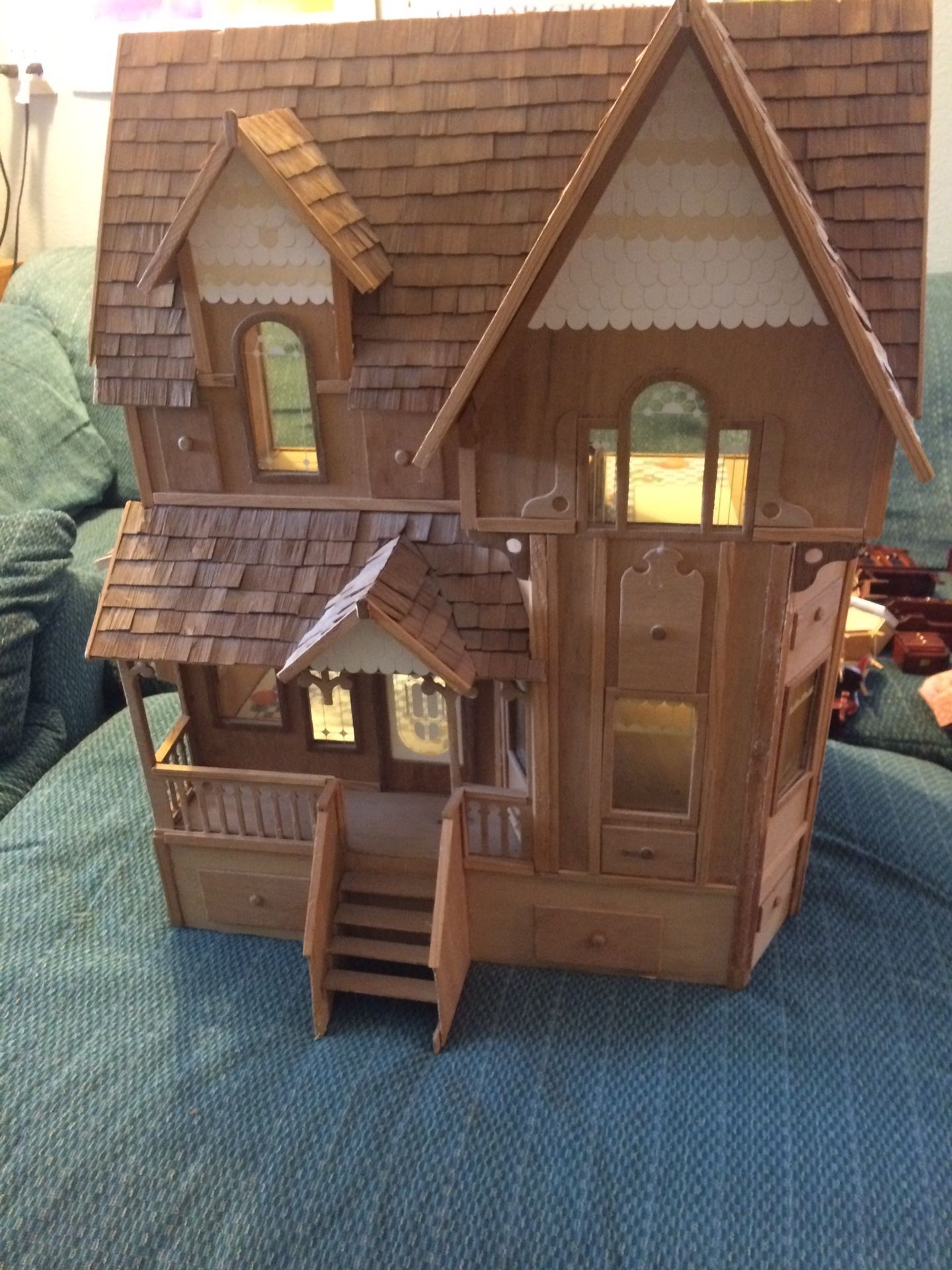 Wood dollhouse - huge!
