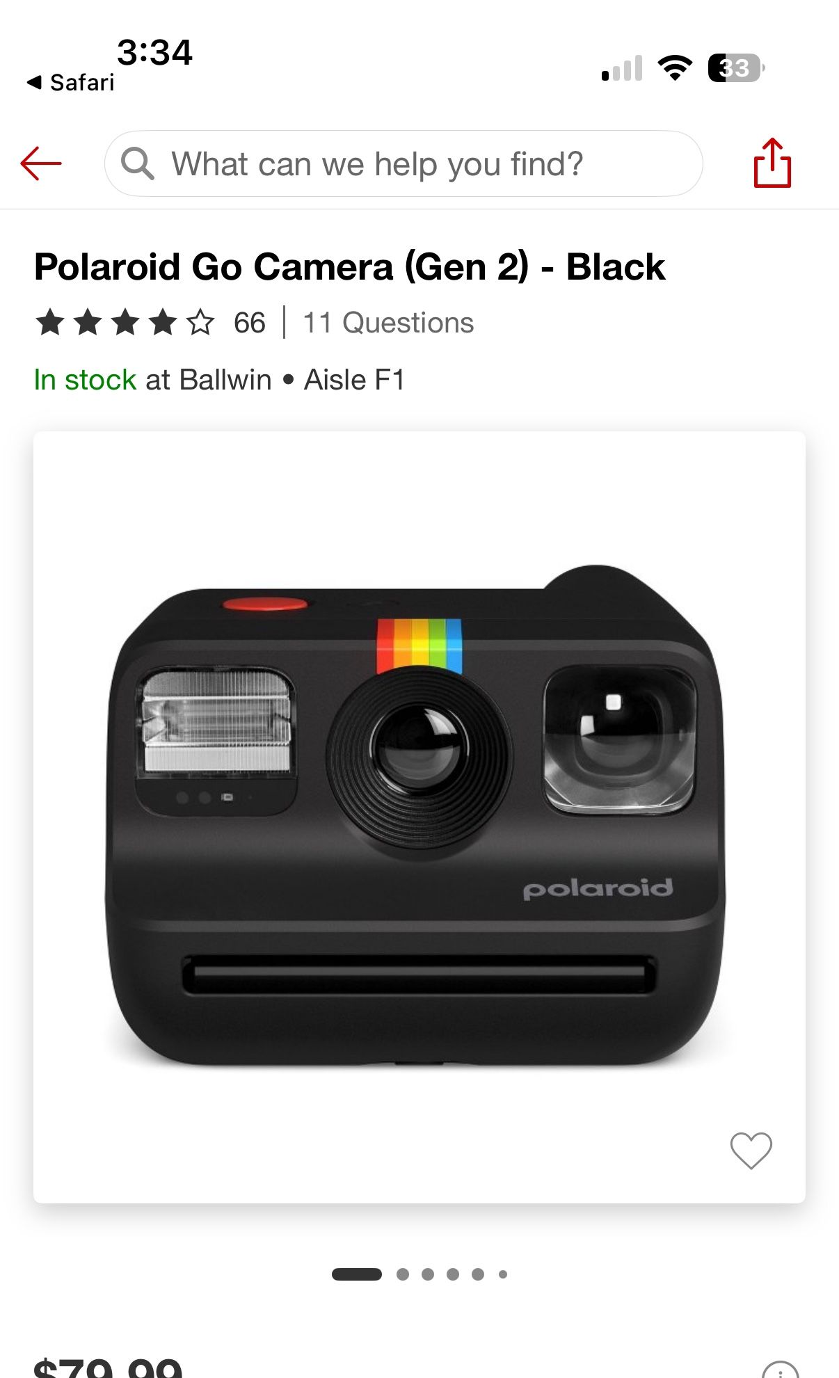 Polaroid Go Camera Gen 2 Black