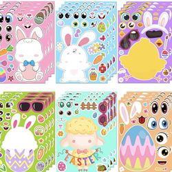 Easter Stickers - DIY Happy Easter Egg Bunny Sticker for Kids, Easter Crafts Stickers Kids Game Toys Gift Party Favor Supplies(24 Sheets)