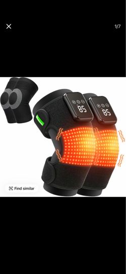 3-in-1 Knee Massager for Pain Relief with Heat, Portable Heated Knee Brace with Extension Strap for Knee