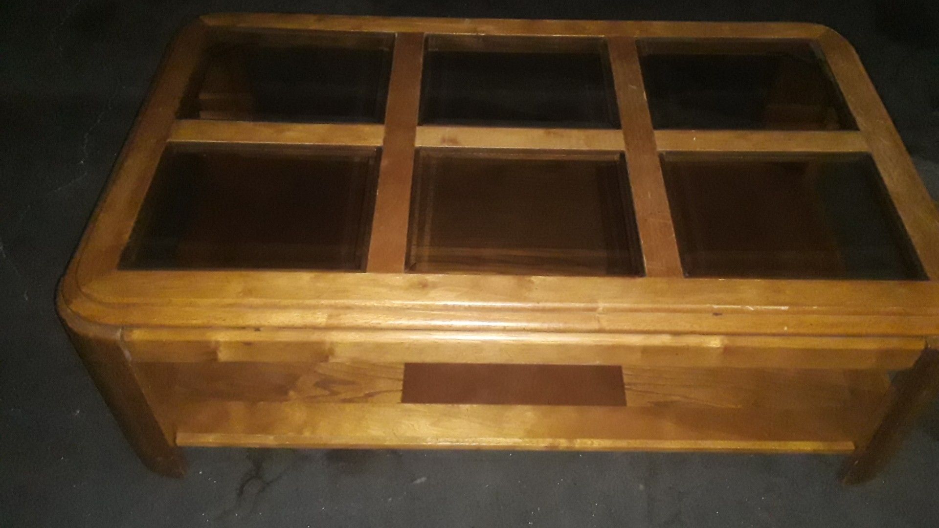 Glass center console table