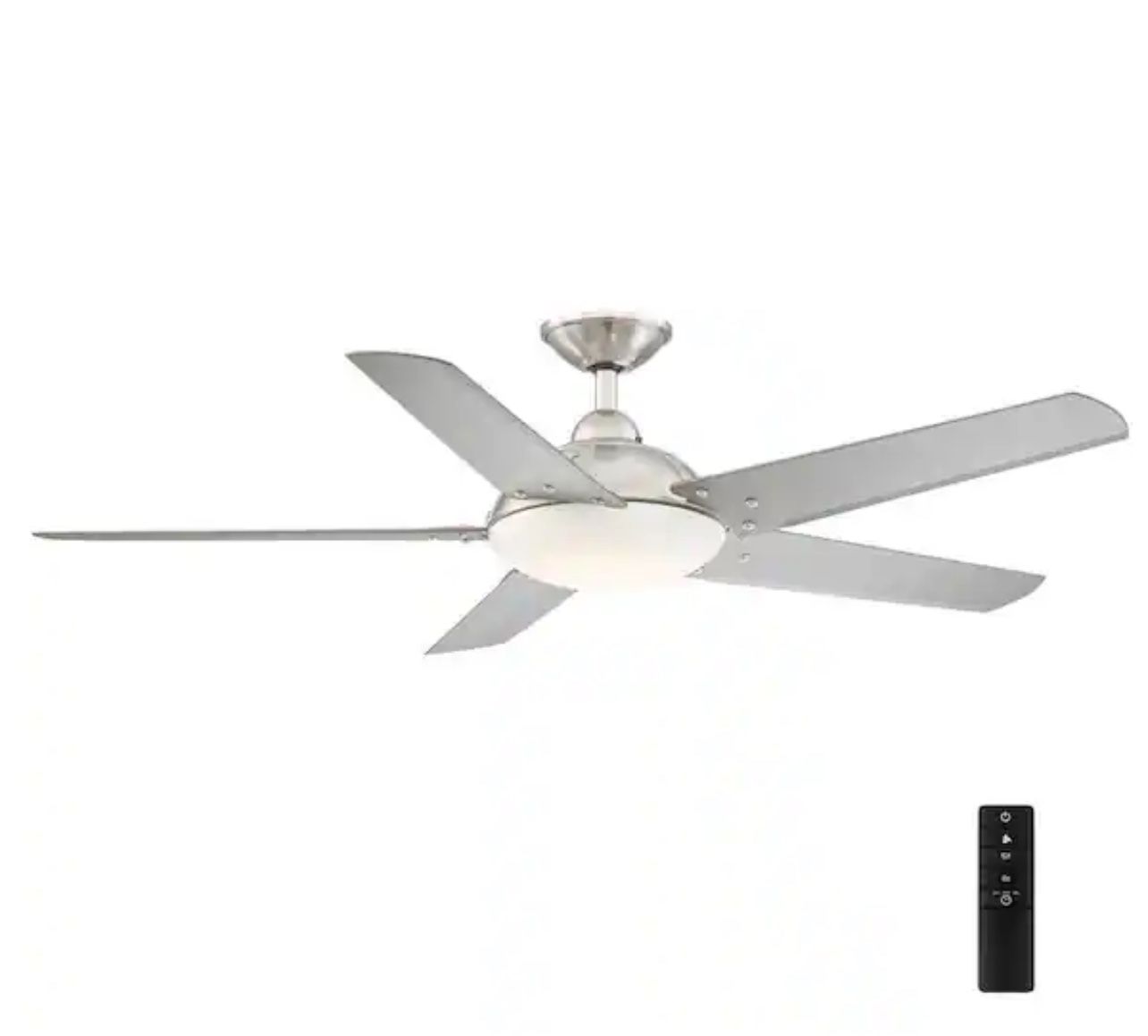 Home Decorators Draper 54 in. Outdoor LED Brushed Nickel Ceiling Fan 