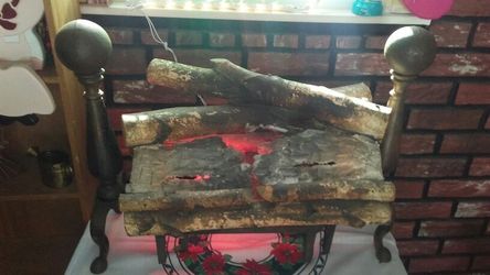 Vintage 1950's Yule Log Lamp Light
