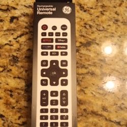 GE Rechargeable universal remote wireless remote white/Black Netflix/Disney/ With key's