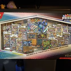 Pokémon Scarlet & Violet: Prismatic Evolutions – Lucario ex & Tyranitar ex Premium Collection 