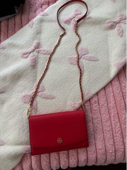 Tory Burch red leather crossbody bag