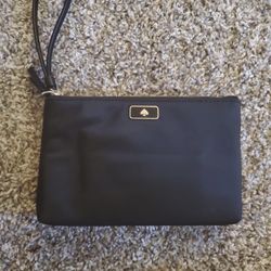  Kate Spade Medium Double Zip Wristlet Black Nylon.