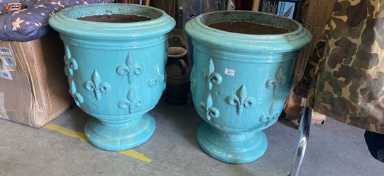Pair Of Stoneware Planters 