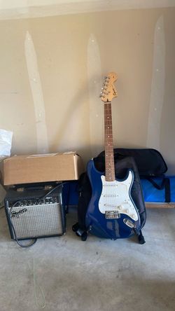 Squier Stratocaster Electric Guitar with Fender Amp