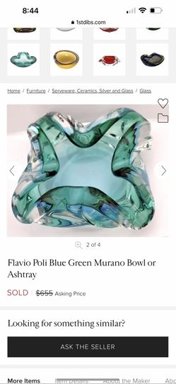 Flavio Poli Blue Green Murano glass
