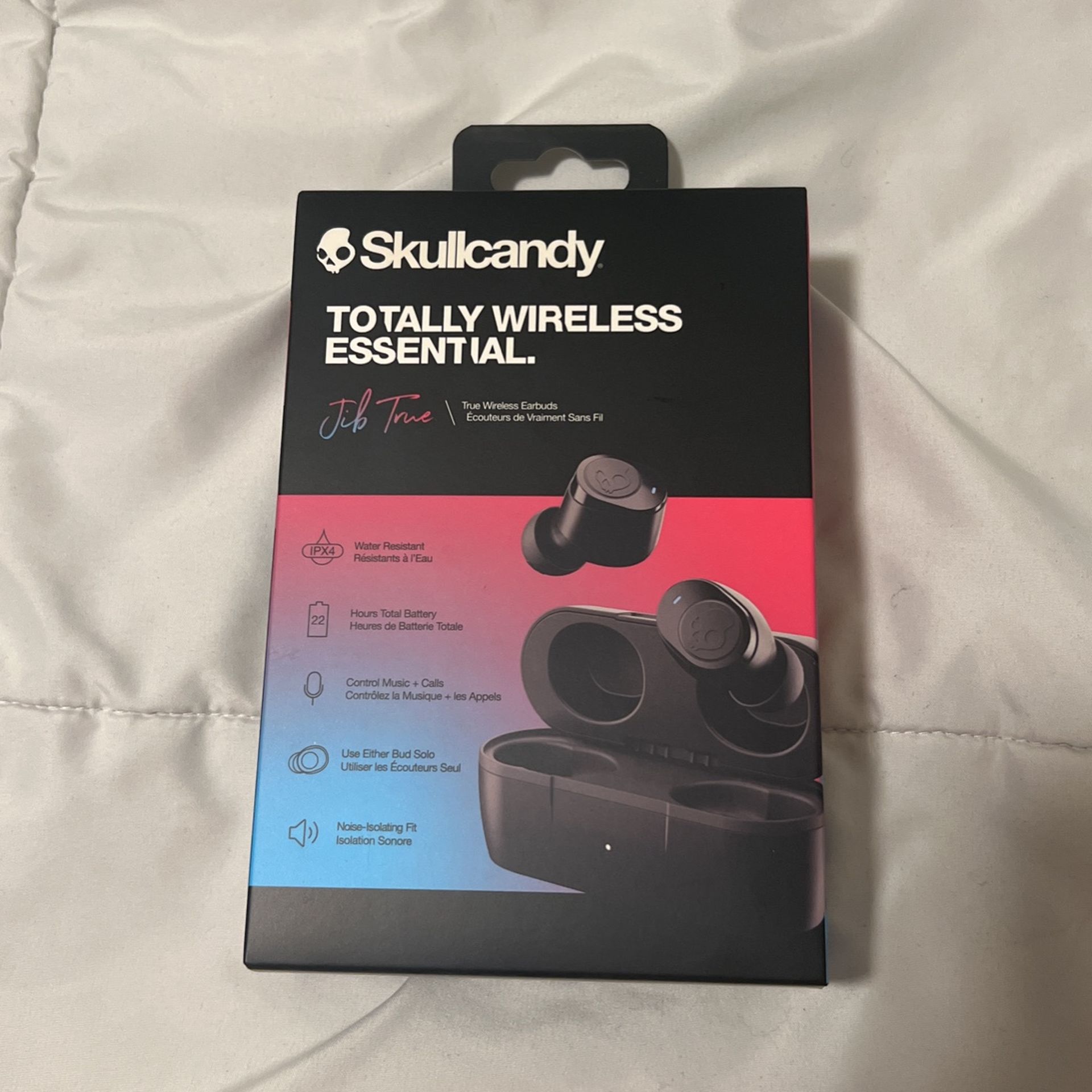 New & Unused SkullCandy True Wireless Earbuds In Shade True Black