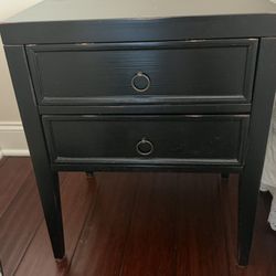 Black Distressed Nightstand