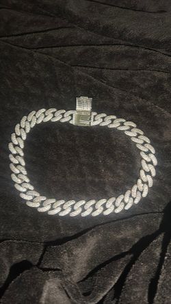Silver moissanite Cuban link