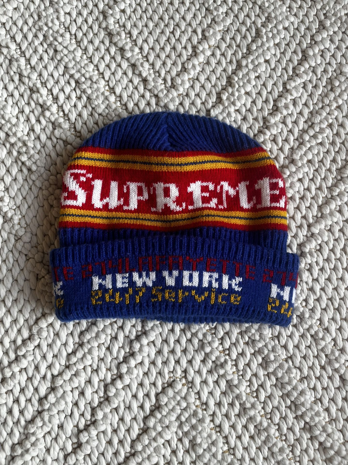 Supreme FW19 NYC Service Royal Blue Unisex Beanie/Hat Accessory