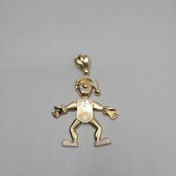 10K Two Tone Gold Jester Charm