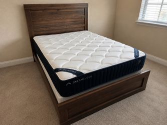 Queen bed frame and mattress set