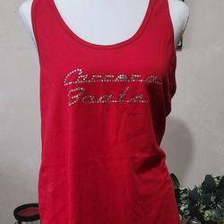 NEW Red Carrera Boats Custom Racerback Tank Top With Rhinestone Logo