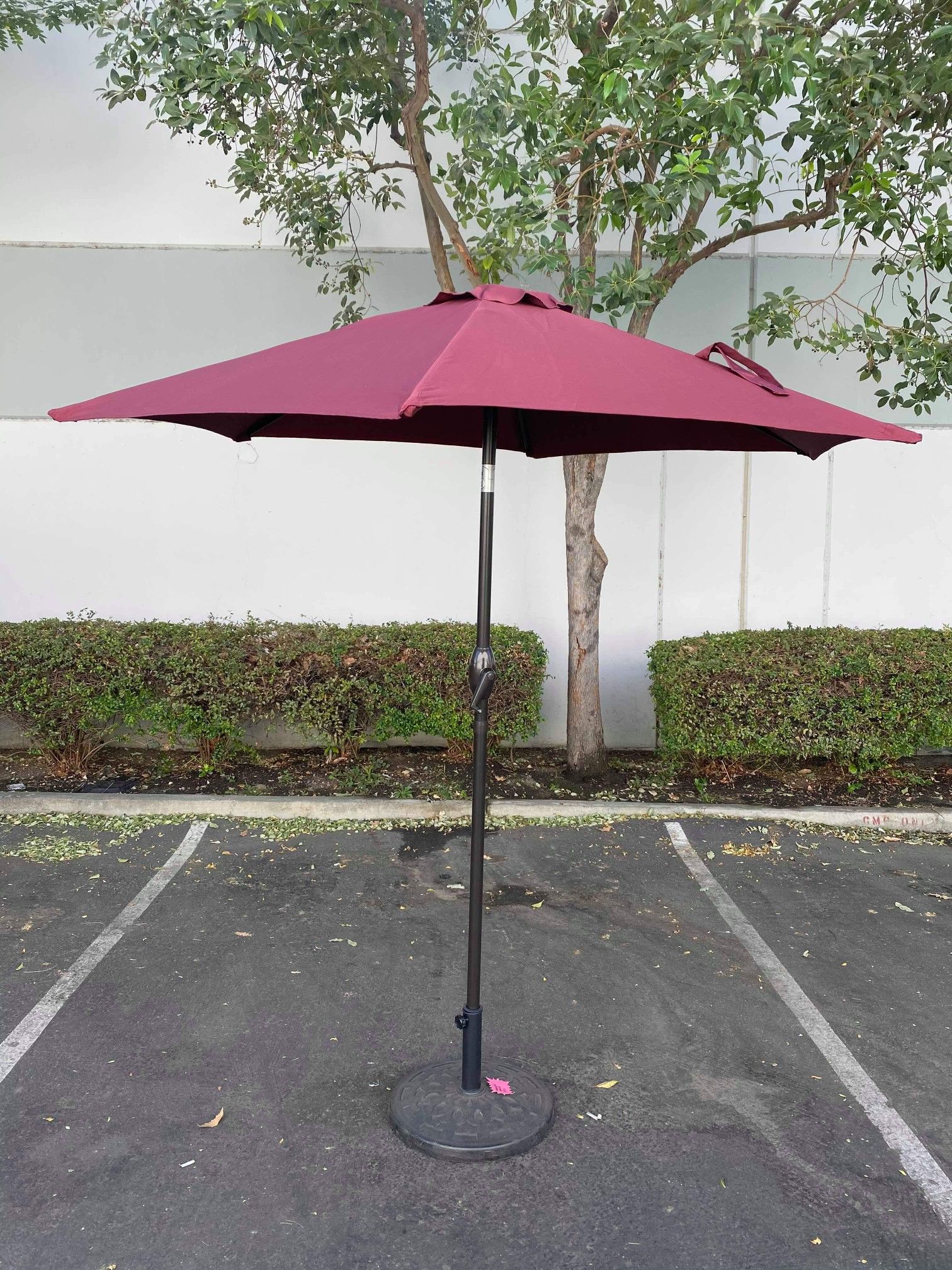 Outdoor 7.5ft Wine Red Patio Garden Lawn Umbrella Only