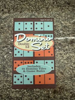 Domino Double 12 Set - Orange and Blue